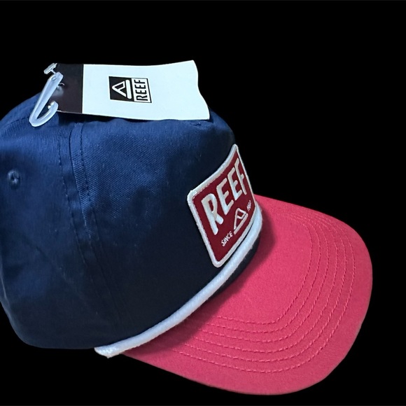Reef Hat Cap Snap Back Blue Red Adjustable Patch - Picture 6 of 8